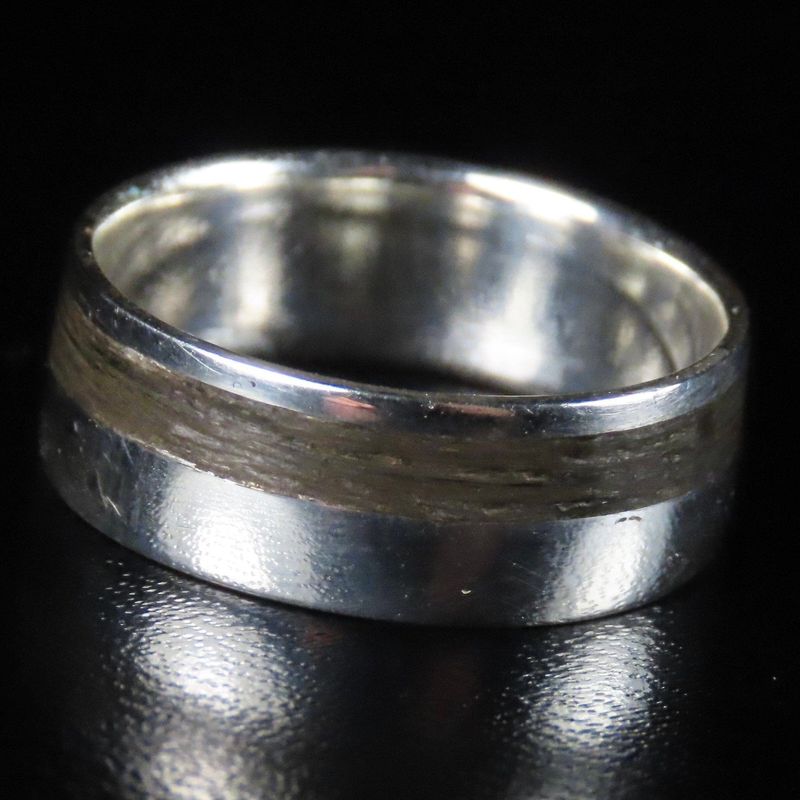 Bague en bois et argent sterling ou or 14K - 18K personnalisée