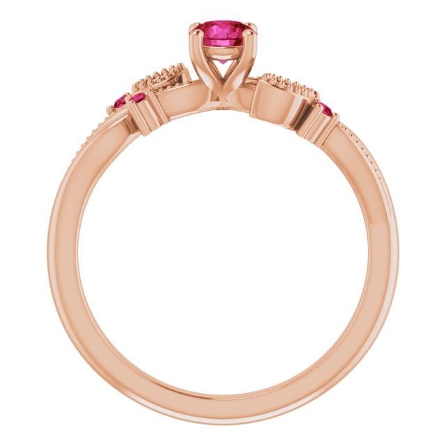 Bague Enchanteresse en or 14K, diamants et rubis