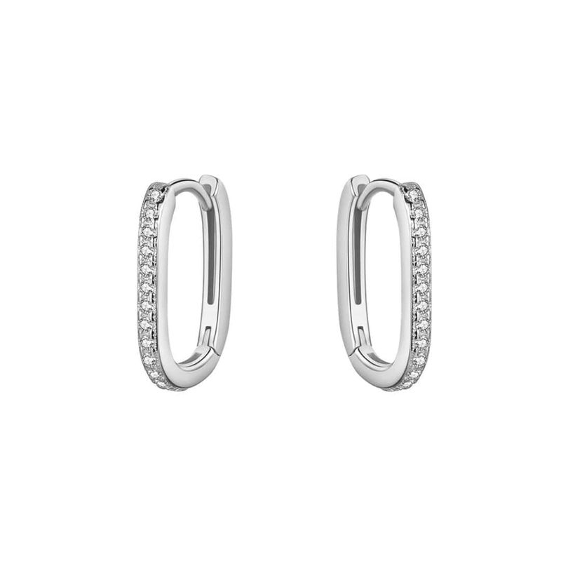 Boucles d'oreilles Huggies Minimalistes Scintillantes en argent sterling