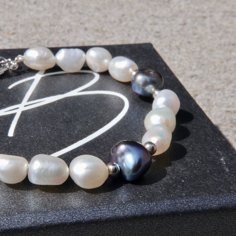 Bracelet de perles baroques Sérénité et argent sterling