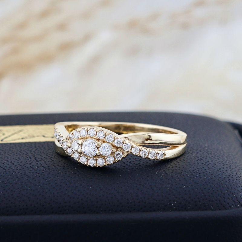 Bague Torsade en or 14K - 18K ou platine et diamants