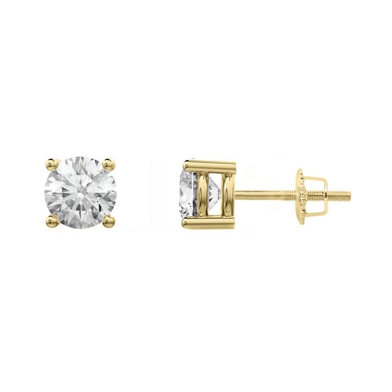 Boucles d'oreilles Classiques en or jaune ou blanc 10K et moissanites