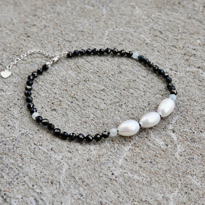 Bracelet Nuance en perles, spinels, aigues-marines et argent sterling