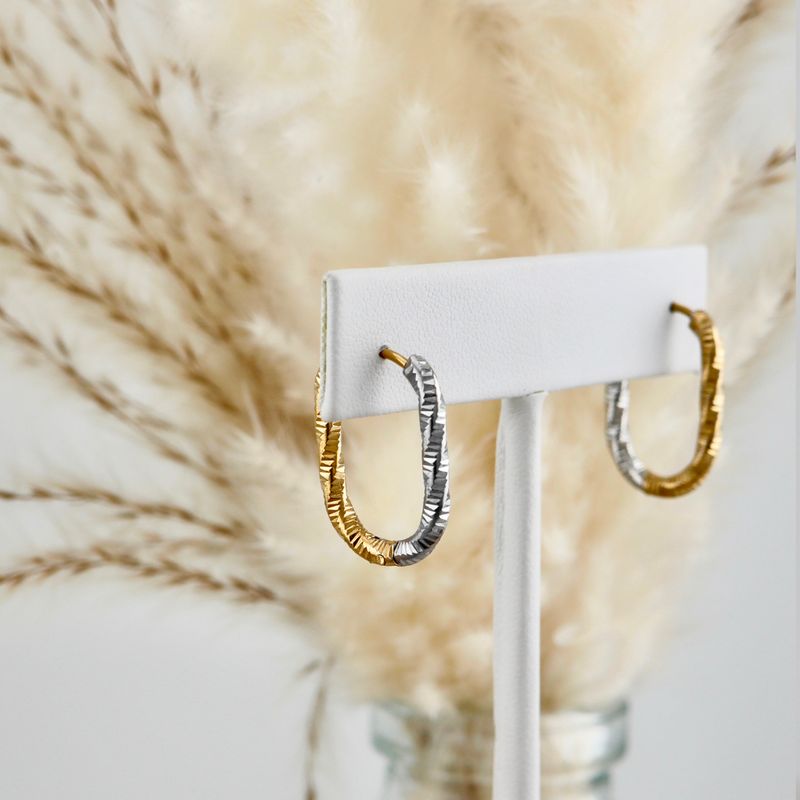Boucles d'oreilles Huggies 2 tons en acier