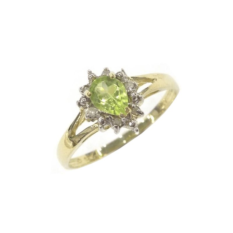 Bague en or 10K péridot et diamants