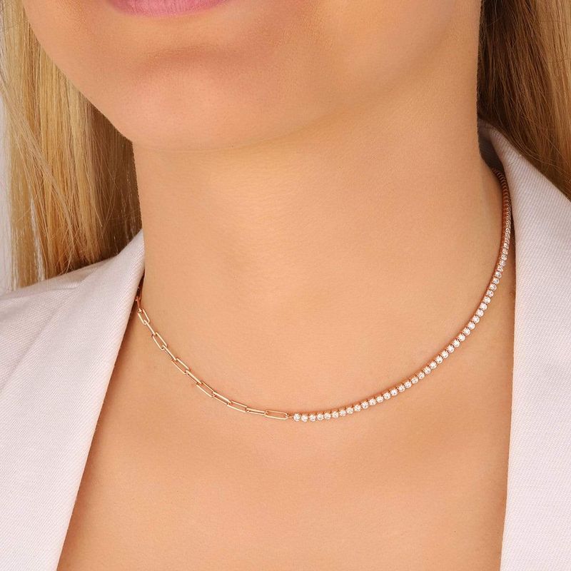 Collier Chaîne et Tennis en argent sterling