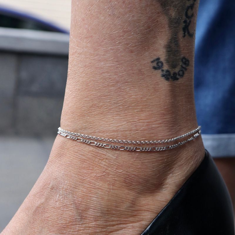 Bracelet Double figaro en argent sterling