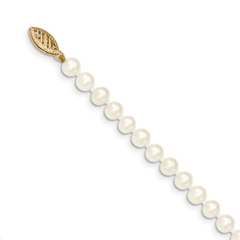 Collier de perles 5.5 mm et or 14K