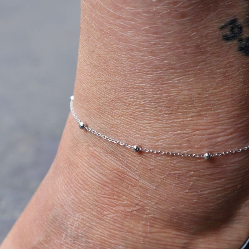 Bracelet de cheville Boho en argent sterling
