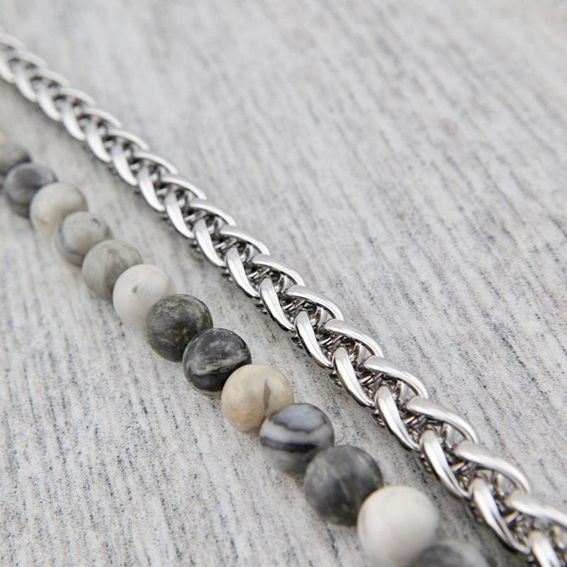 Bracelet Stone en acier et jaspe