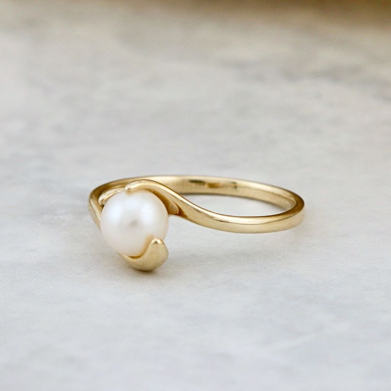 Bague Vague en or 10K et perle