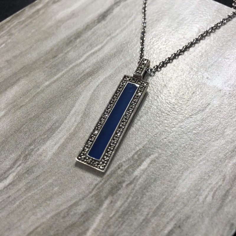 Collier Émail en argent et marcassites