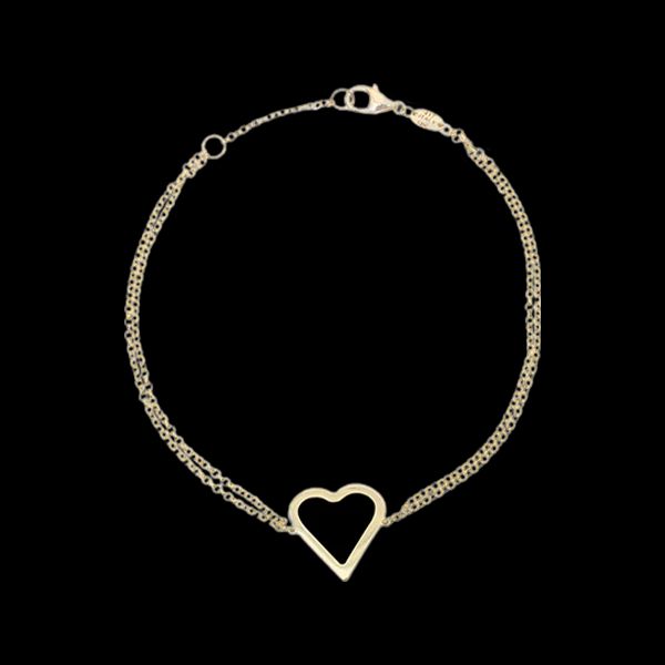 Bracelet Coeur en or 10K et onyx
