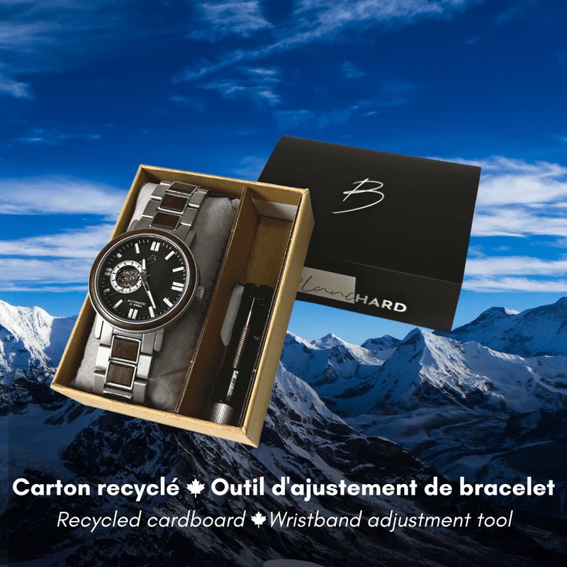 Montre Berthoud en bois de baril de whisky recyclé