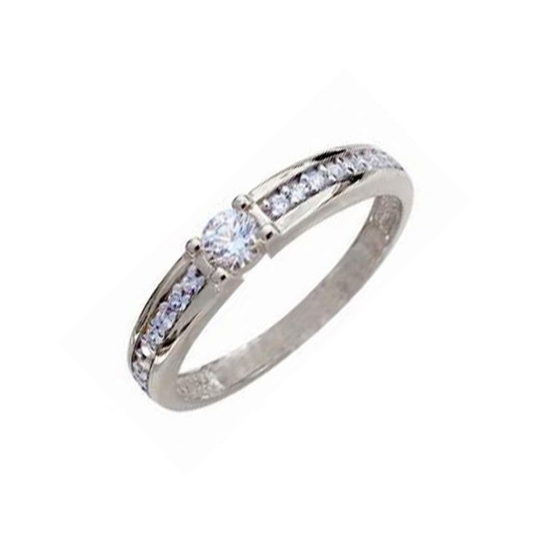 Bague Semi-éternité en or jaune ou blanc 10K