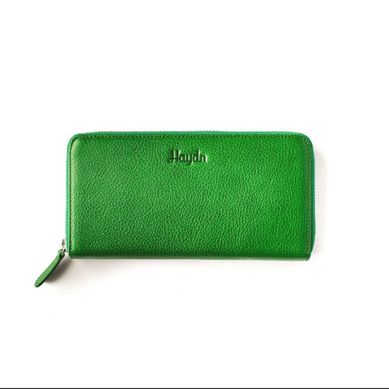 Portefeuille Mya en cuir vert