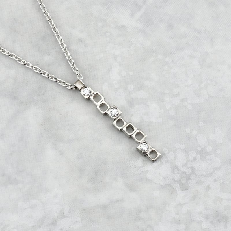 Collier Geometrica en argent sterling et diamants