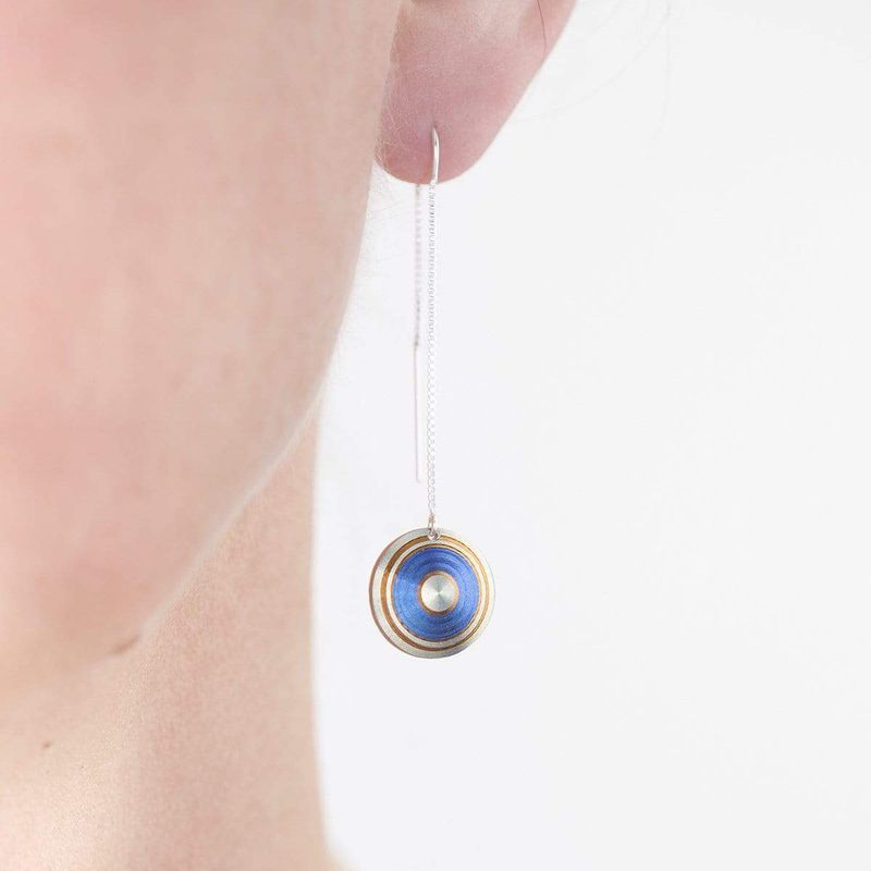 Boucles d'oreilles en argent et titanium