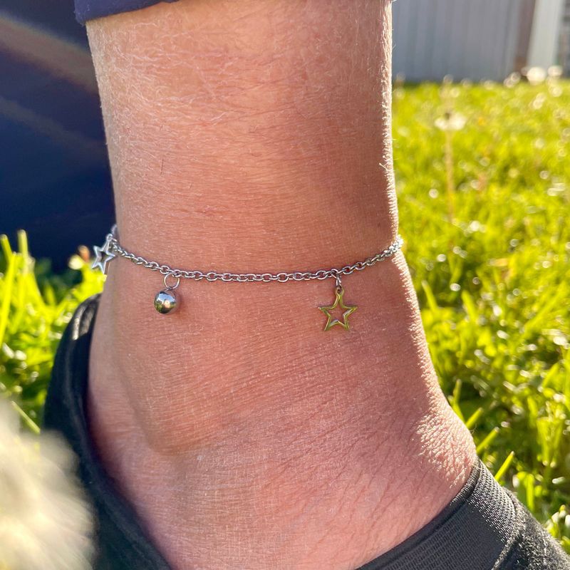 Bracelet de cheville Étoiles en acier