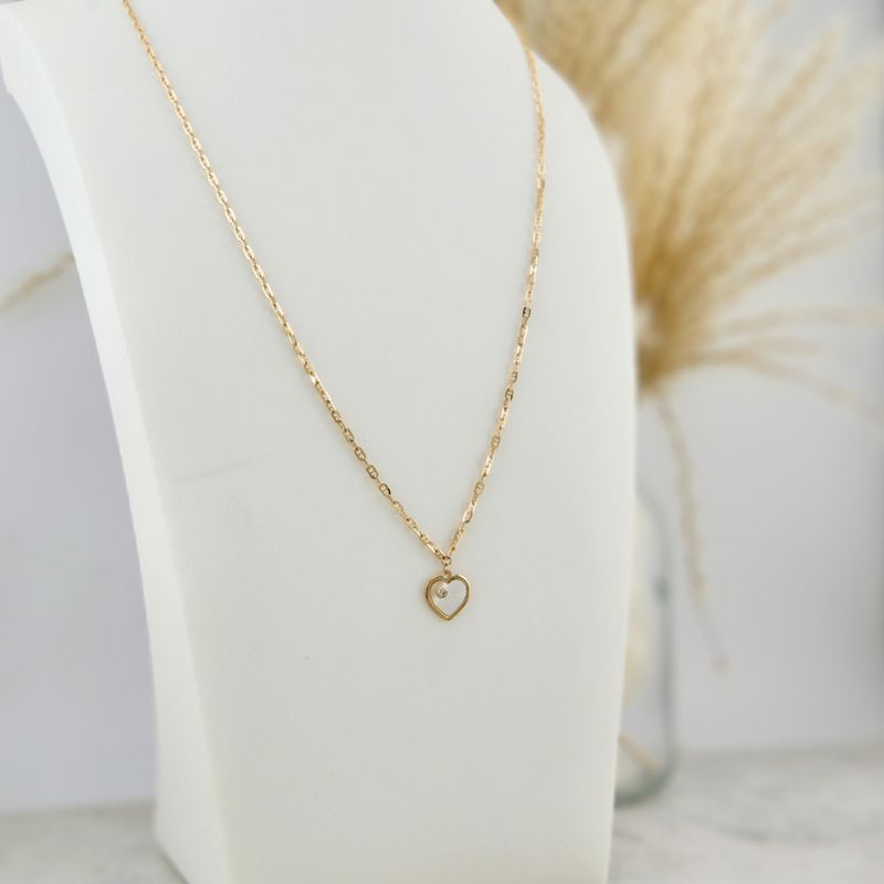 Collier Coeur Nacré en or 10K