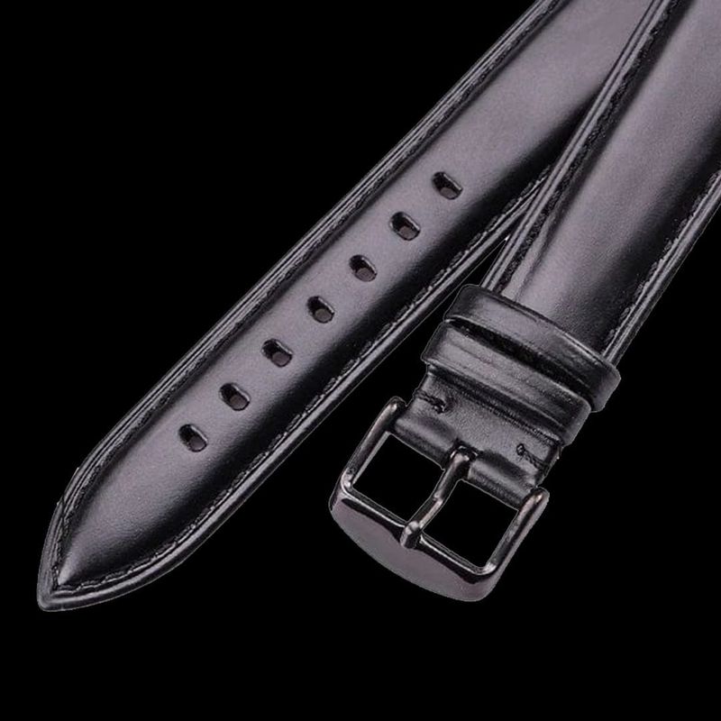Bracelet de montre en cuir noir