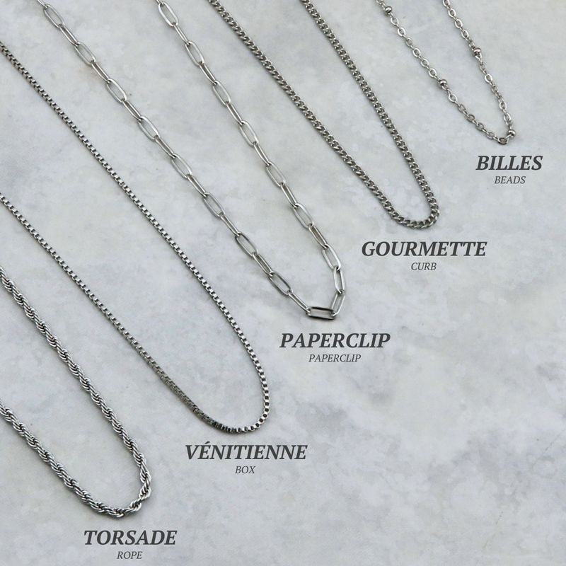 Chaine Paperclip en acier