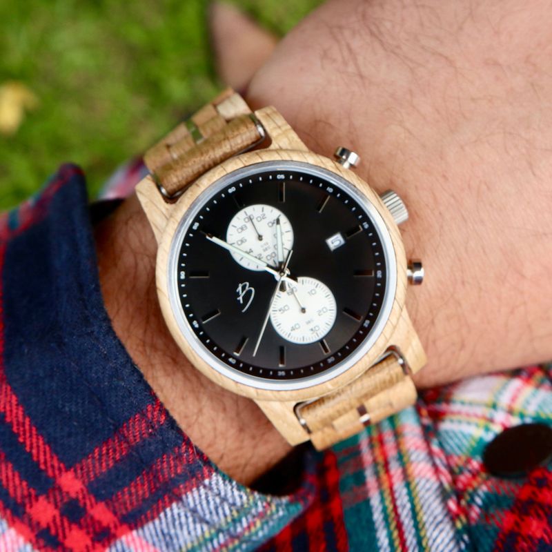 Montre Arnold en bois de baril de Whisky recyclé