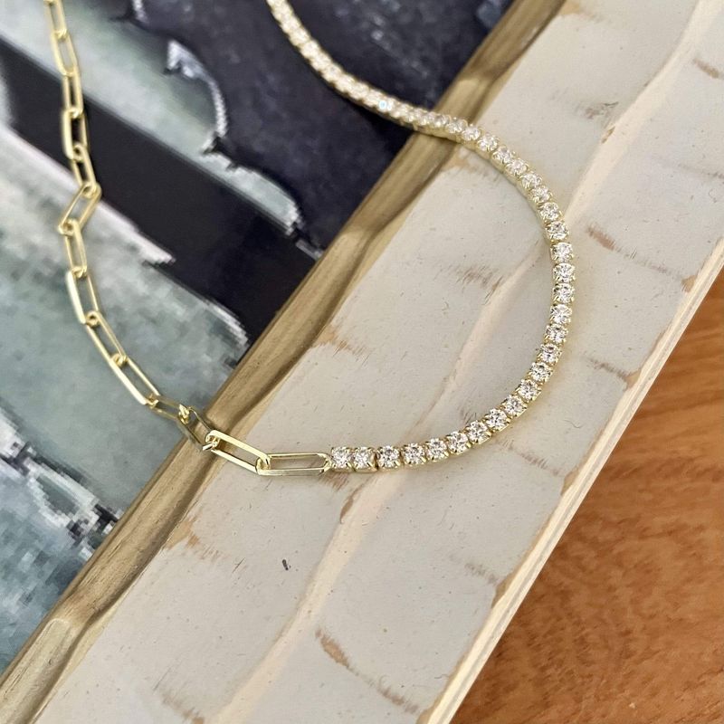 Collier Chaîne et Tennis en argent sterling