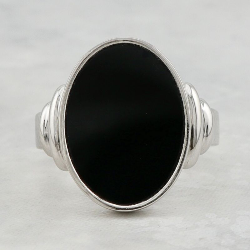 Bague chevalière Onyx oval