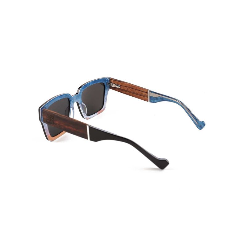 Lunette de soleil Expédition bleue en bois