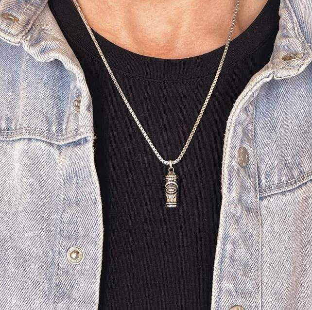 Collier boitier Protection en argent sterling - homme