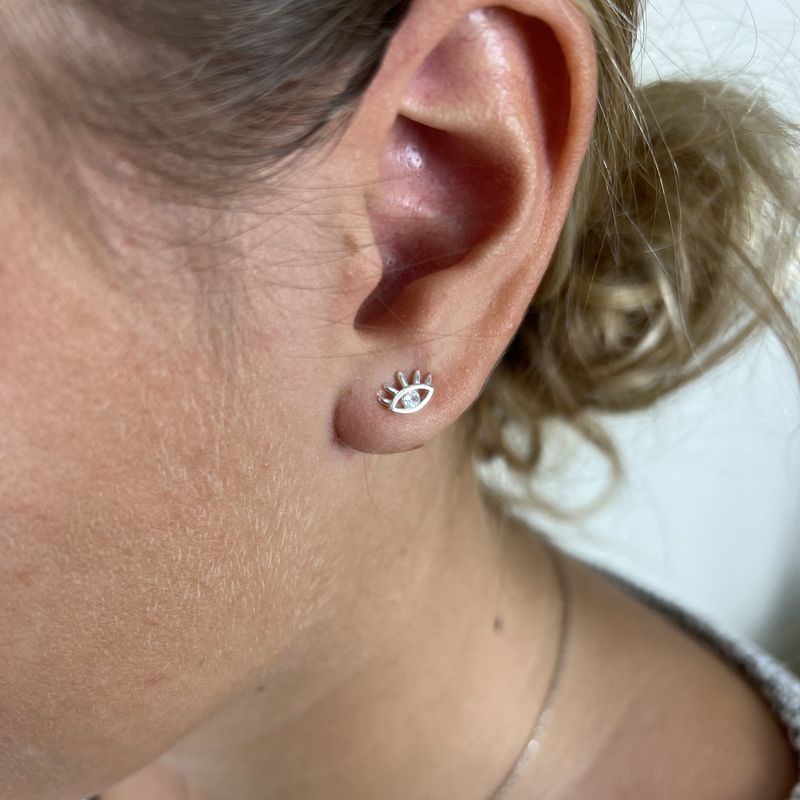 Boucles d'oreilles Evil Eyes en argent sterling