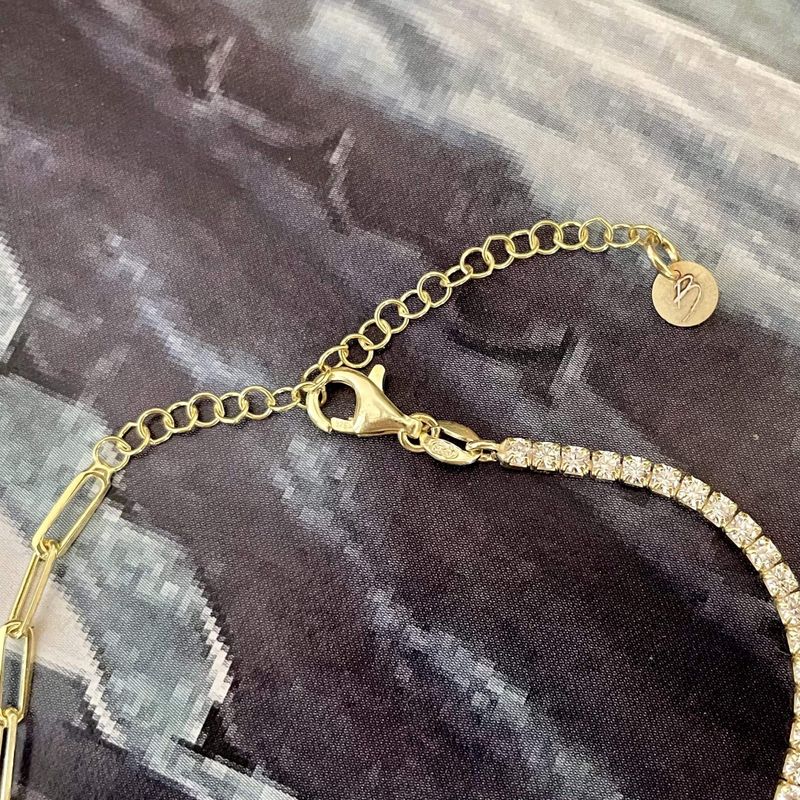 Collier Chaîne et Tennis en argent sterling