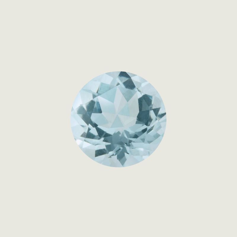 Aigue-marine Naturel Taille Brillant Rond 7mm