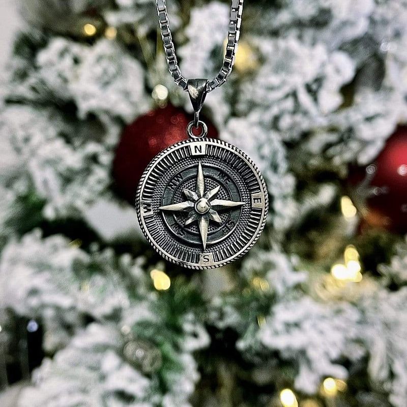Collier Boussole en argent sterling