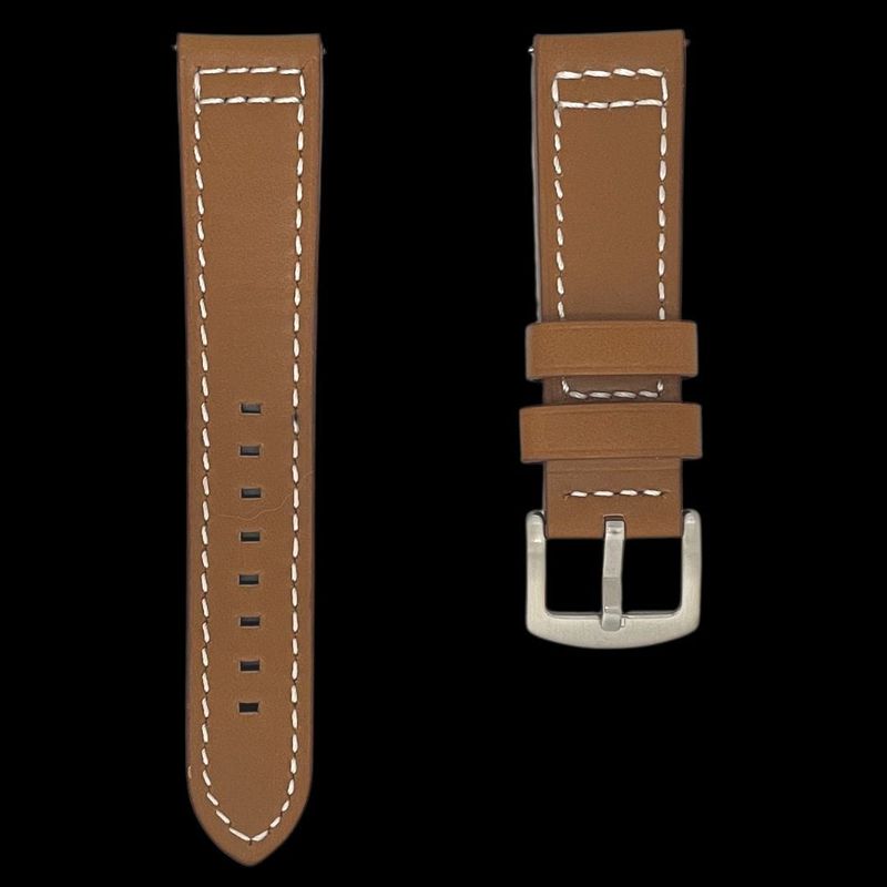 Bracelet de montre en cuir brun -  attache rapide