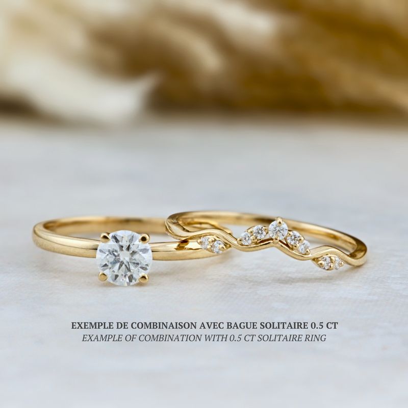 Bague Vague en or 10K et moissanites