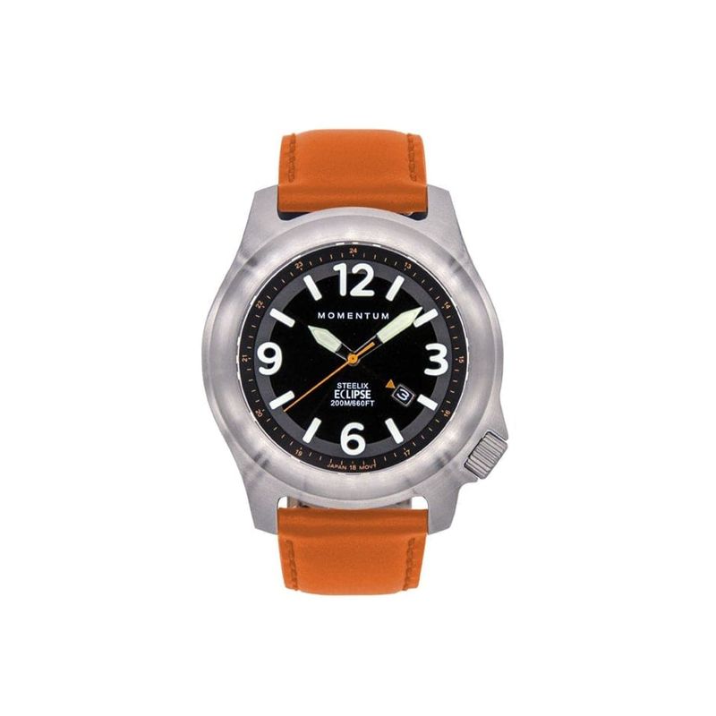 Montre à énergie solaire 44mm Steelix Eclipse orange