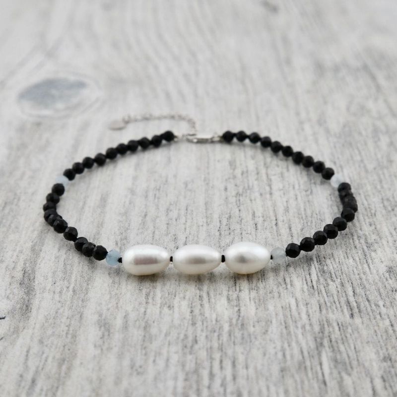 Bracelet Nuance en perles, spinels, aigues-marines et argent sterling