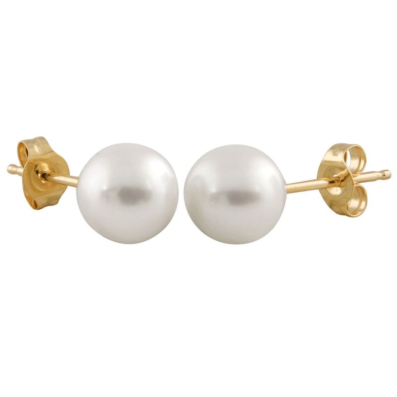 Perles d’eau douce 6mm sur or jaune 14K