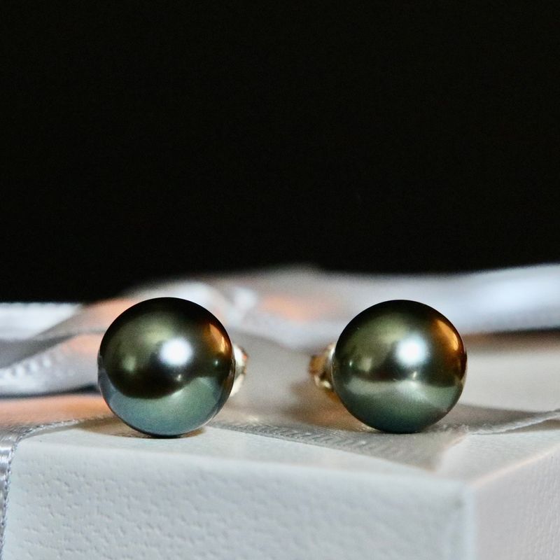 Boucles d’oreilles perles de Tahiti et or 14K
