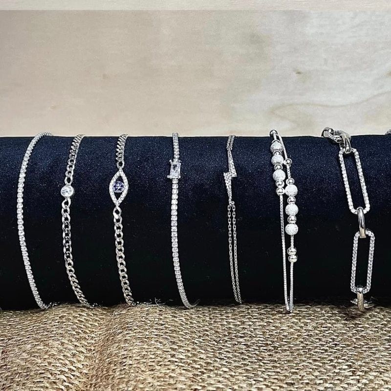 Bracelet Chaîne Scintillante en argent sterling