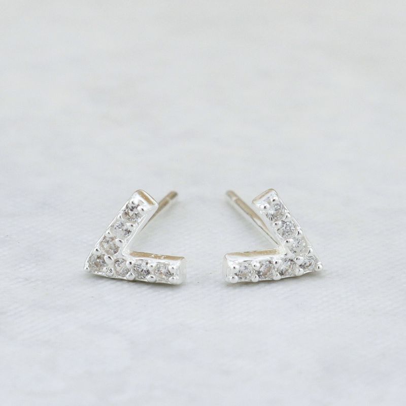 Boucles d'oreilles V en argent sterling
