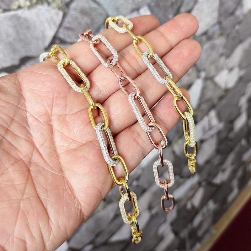 Bracelet Chaîne massive Scintillante en argent sterling