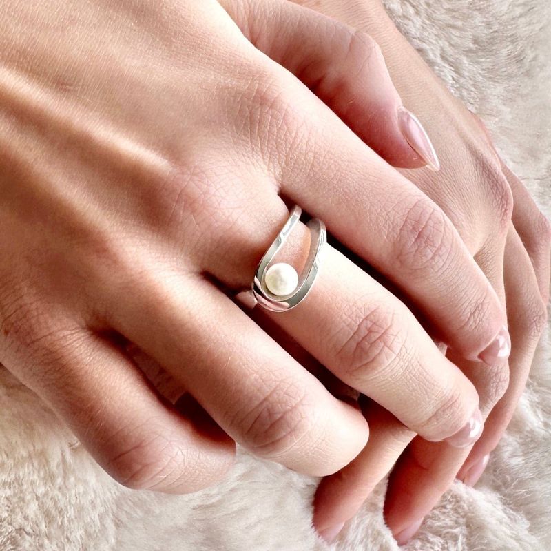 Bague en argent sterling et perle