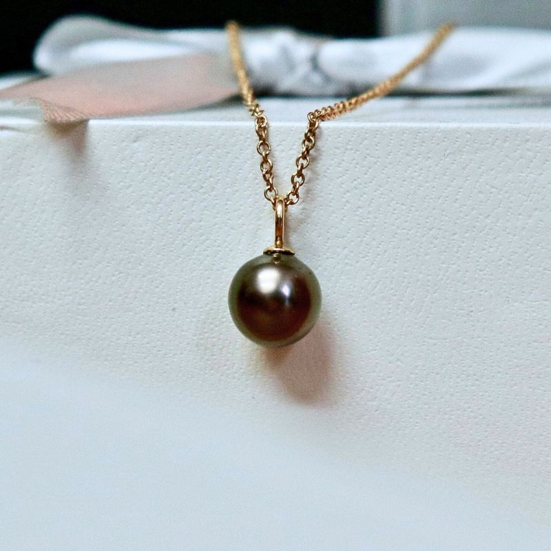 Collier perle de Tahiti et or 14K