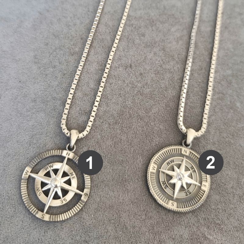 Collier Boussole en argent sterling