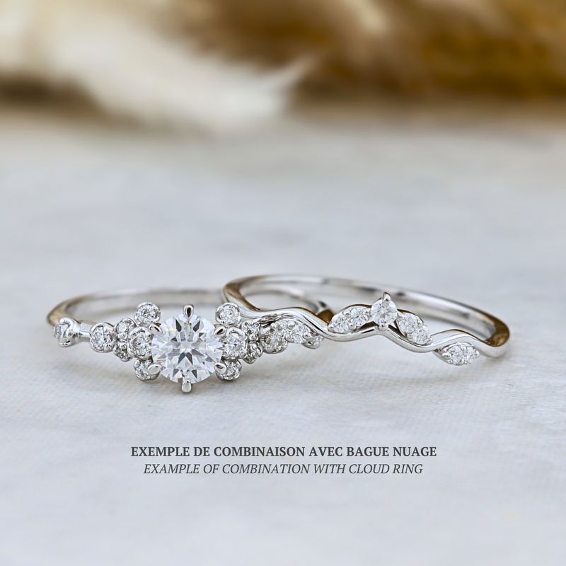 Bague Vague en or 10K et moissanites
