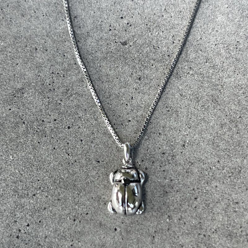 Collier Protecteur diamant noir et argent sterling