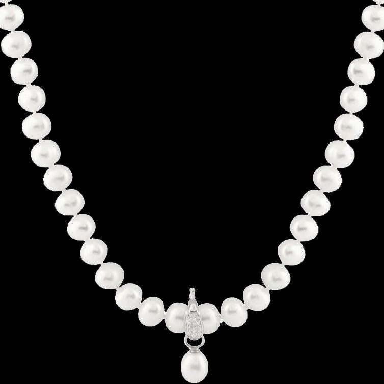 Collier de perles d'eau douce et pièce centrale en argent 925
